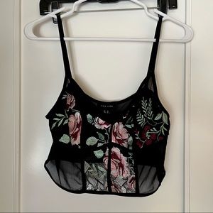 Mesh floral bralette/crop top